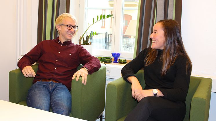 Anders Koppfeldt och Emilia Eriksson är studenter som har deltagit i ByggDialog Akademin