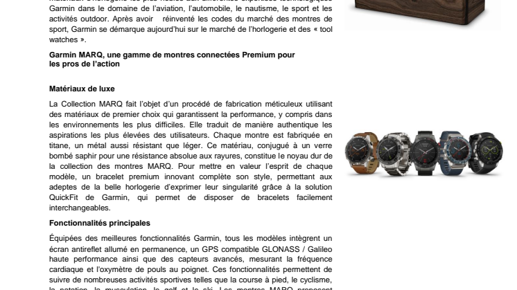 COLLECTION MARQ : Garmin présente ses dernières montres de luxe dans un coffret en édition très limitée.