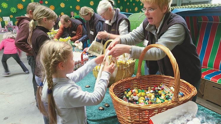 Påskeæg fra påskeæggejagten byttes til slik