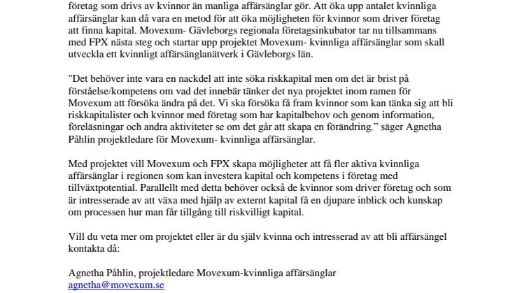 Kvinnliga Affärsänglar i Gävleborg!