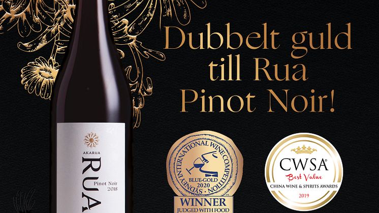 Guldvinnare! RUA PINOT NOIR från AKARUA, Nya Zeeland.