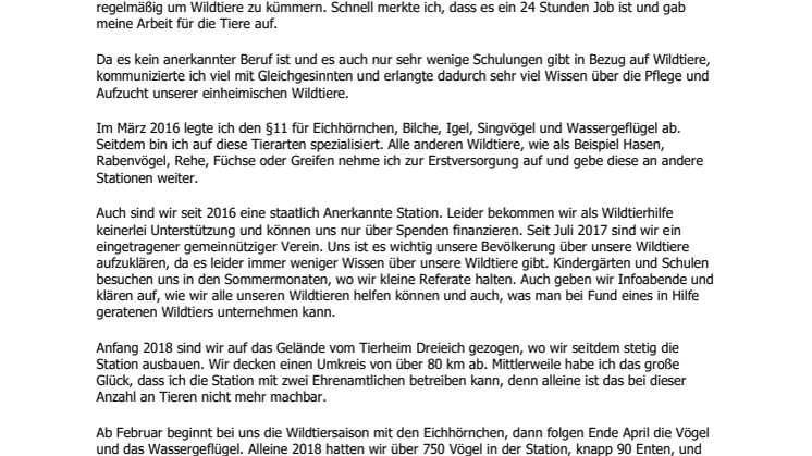 Information Wildtierhilfe Schäfer