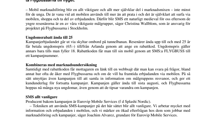 Nu kör Flygbussarna med mobil kampanj