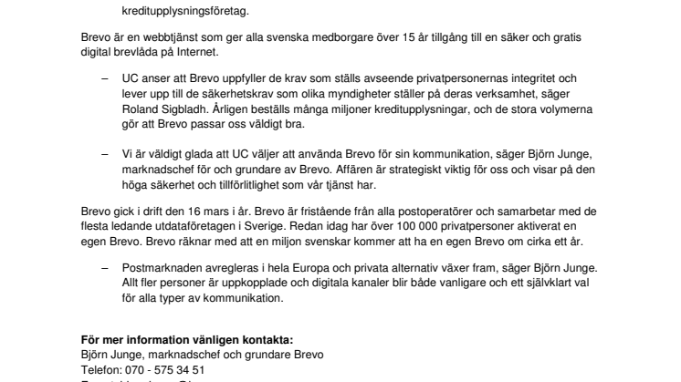 UC väljer Brevo för säker elektronisk kommunikation