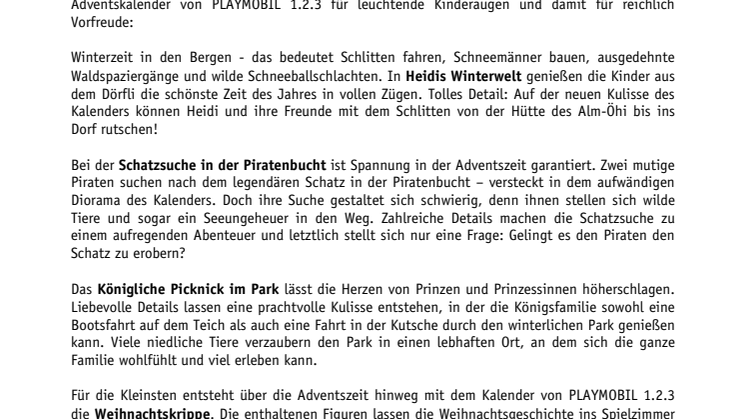 24 kleine Weihnachtsfreuden: Die neuen PLAYMOBIL-Adventskalender