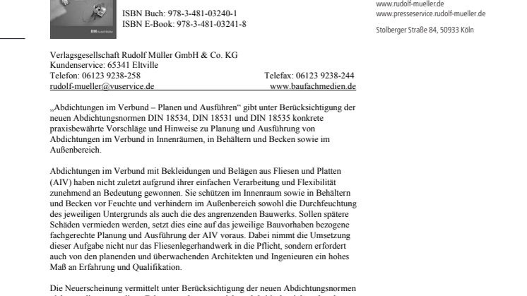 Abdichtungen im Verbund – Planen und Ausführen 