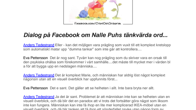 Nalle Puh, psykologi och Einstein - en dialog.