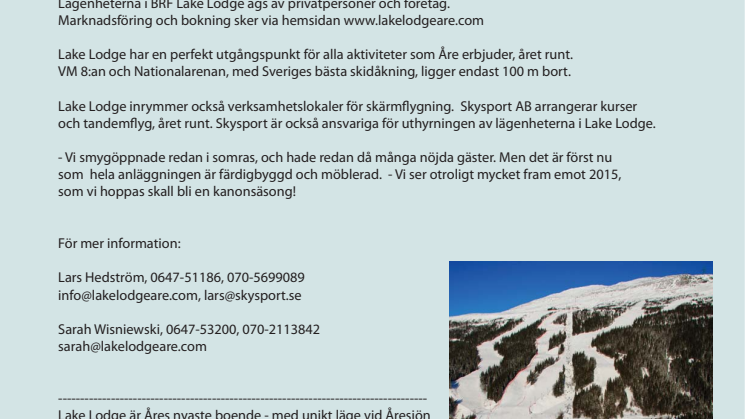 Nu öppnar Lake Lodge Åre