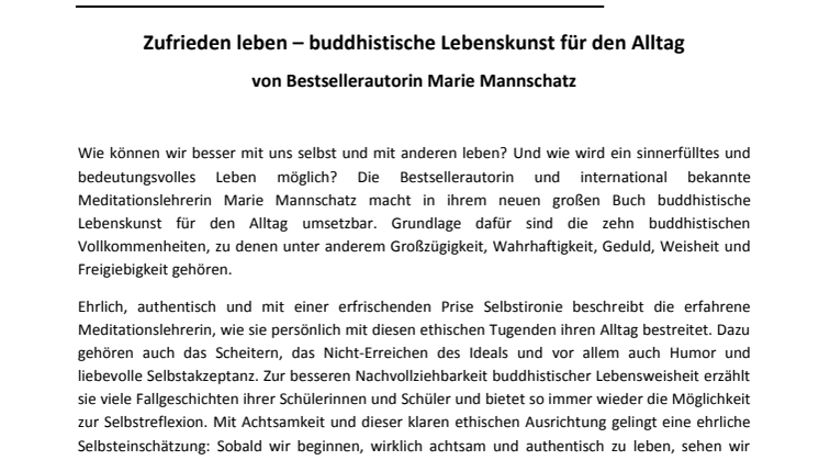 Pressemitteilung Vollkommen unvollkommen