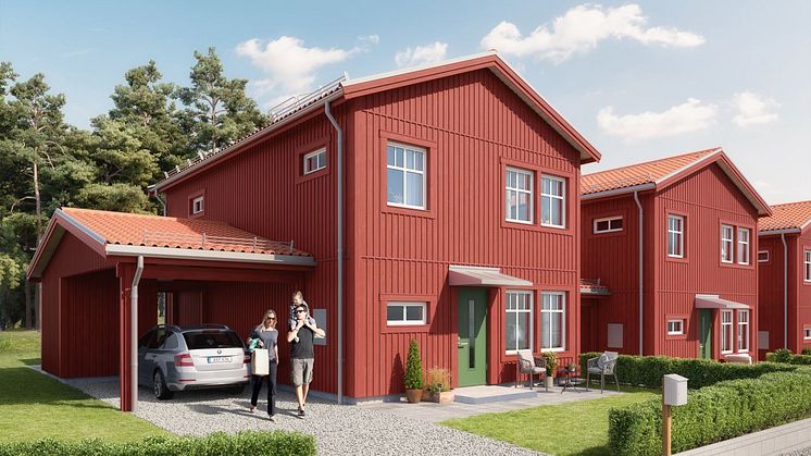 Brf Sara Lisas väg 2 - 3D-bild av framsidan