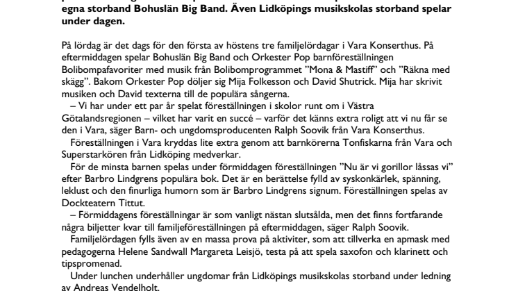 Familjelördag med gorillor och Bolibompa
