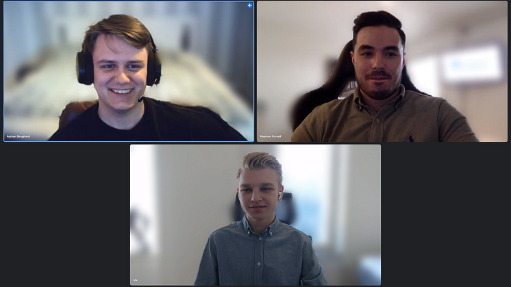 Förento-teamet består av Adrian Skoglund, Rasmus Forsell och Lukas Wiklund.
