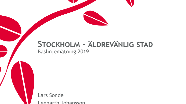 Stockholm - äldrevänlig stad