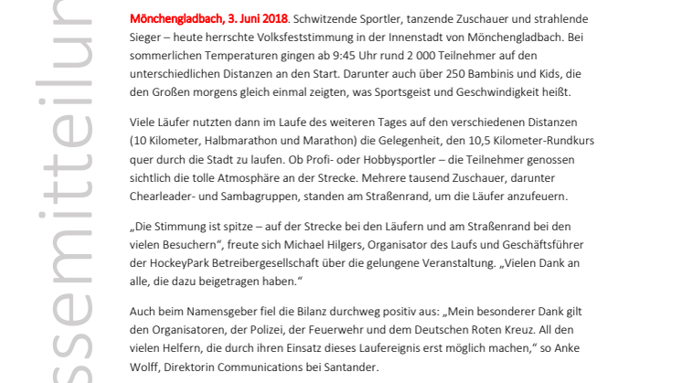 Begeisterung beim Santander Marathon 2018