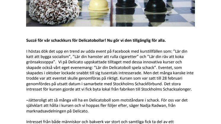 Succé för vår schackkurs för Delicatobollar! Nu gör vi den tillgänglig för alla.