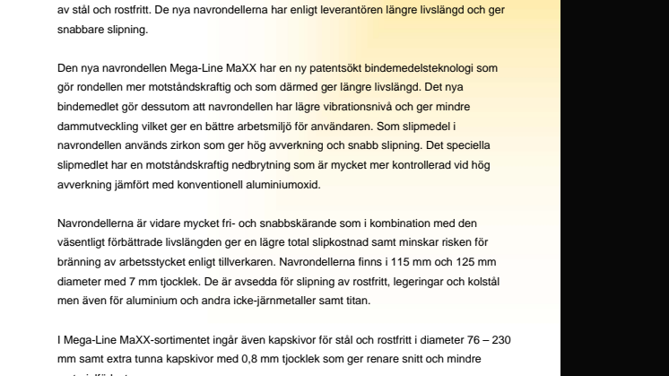 Mega-Line MaXX: Ny navrondell med längre livslängd