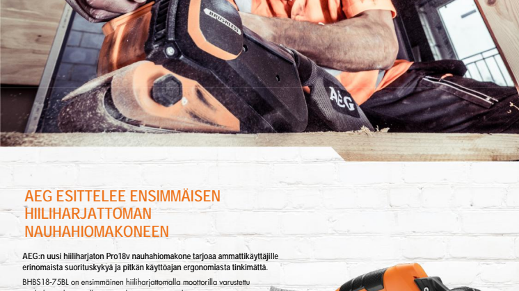 AEG ESITTELEE ENSIMMÄISEN HIILIHARJATTOMAN NAUHAHIOMAKONEEN