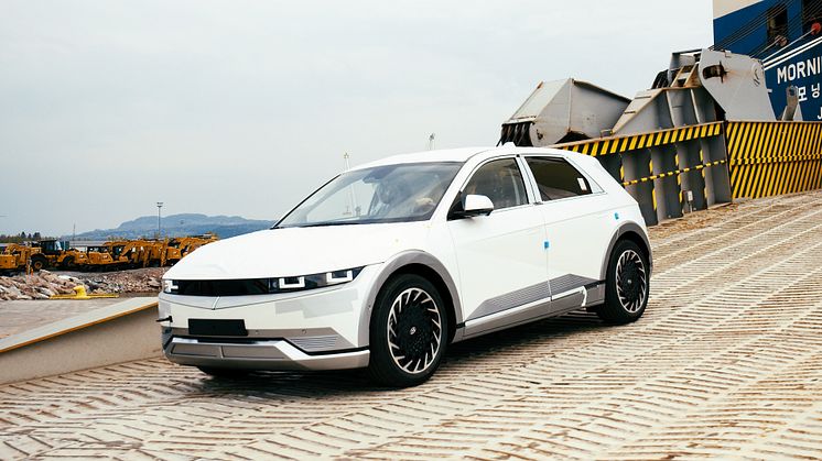 Hyundai IONIQ 5 ankommer norsk jord. Foto: Hyundai Motor Norway
