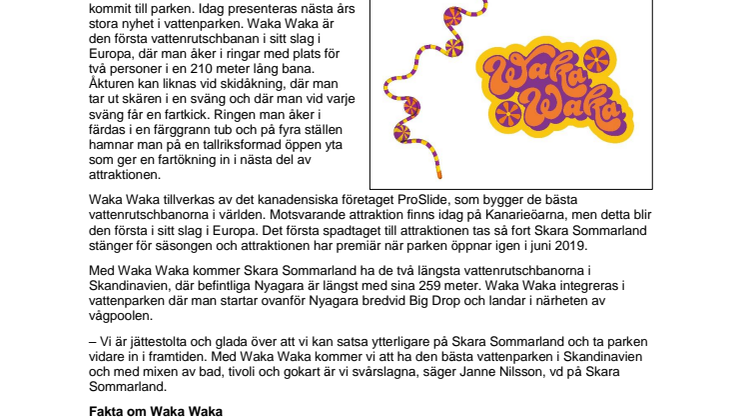 Europaunik vattenbana till Skara Sommarland 2019