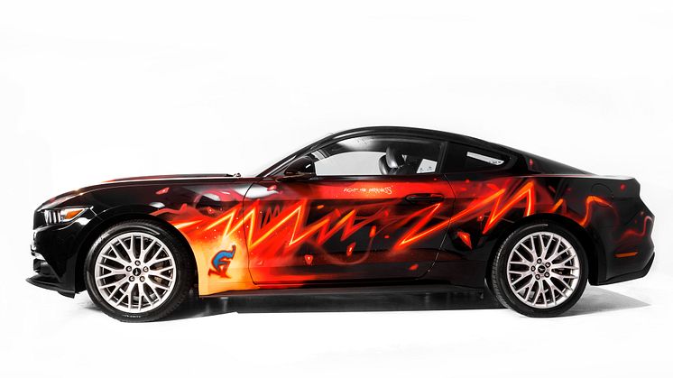 Udkørt Mustang genopstår som graffitikunstværk