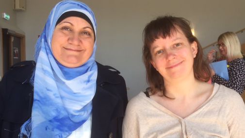 Hana El-Badaoui Kadoura och Lynn Nylander, modersmålslärare i Lund