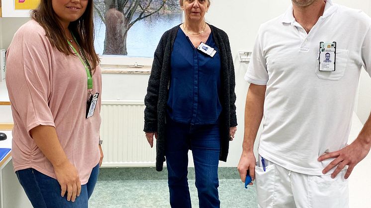 Therese Hallberg, Olga Zajc-Hansson och Joakim Örtegren, Centrallasarettet i Växjö 