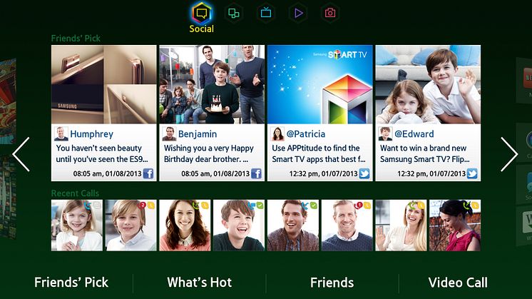 Samsung smart hub - social media