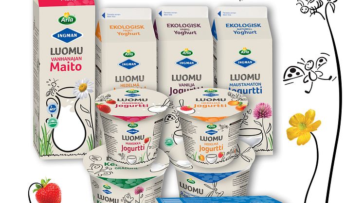 Arla Ingmanin kotimaisten luomutuotteiden valikoima laajenee