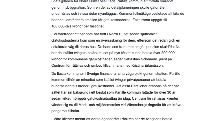 Småhusägare i Partille kräver pengarna tillbaka för gatukostnader