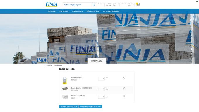 Ny funktion på hemsidan – inköpslista