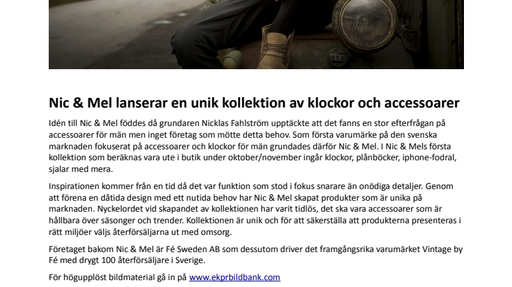 Nic & Mel lanserar en unik kollektion av klockor och accessoarer