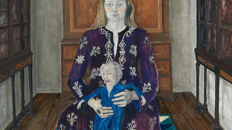 Lena Cronqvist, Modern, 1975. Olja och tempera på duk, 169 x 126 cm. Foto: Per Myrehed, Norrköpings Konstmuseum. Bild beskuren.
