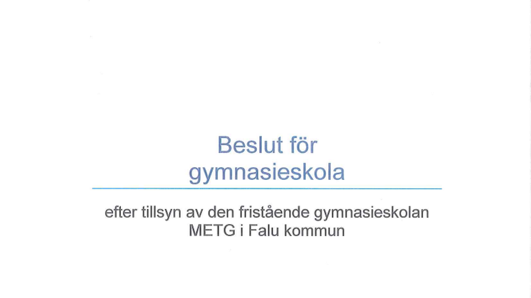 Det kom ett mail till Mikael Elias Gymnasium i Falun