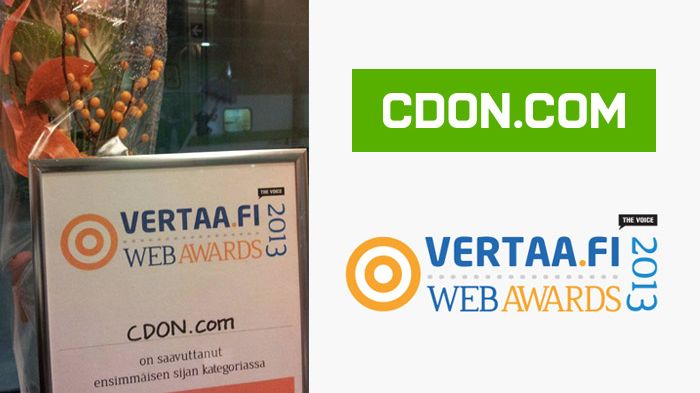 CDON.com vinnare i Vertaa.fi Web Awards