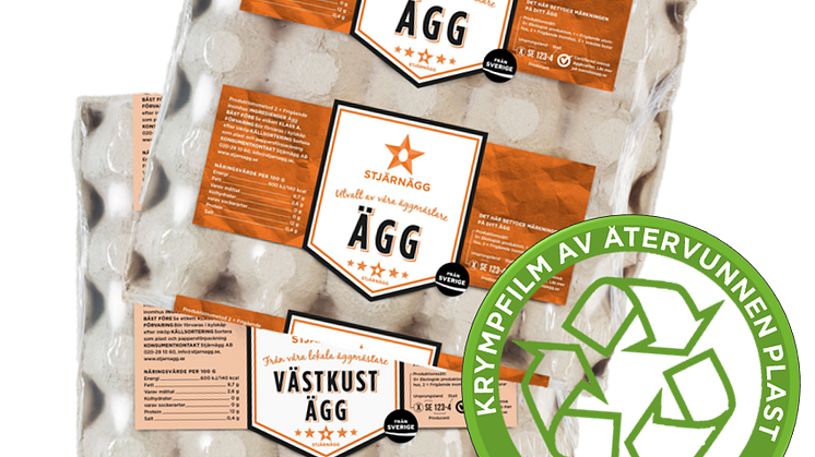 Stjärnägg först med återvunnen krympfilmsplast