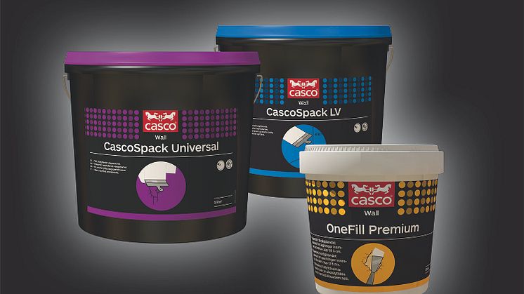 Tre nya spackel i Casco Wall-konceptet