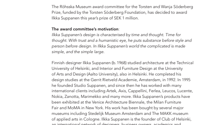 Announcement Ilkka Suppanen. 
