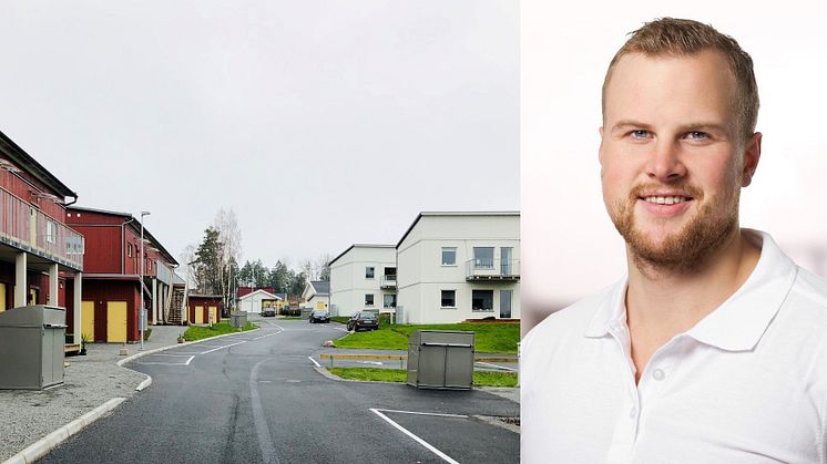 BoKlok Solbacka och kundansvarig säljare i projektet, Johan Stenis.
