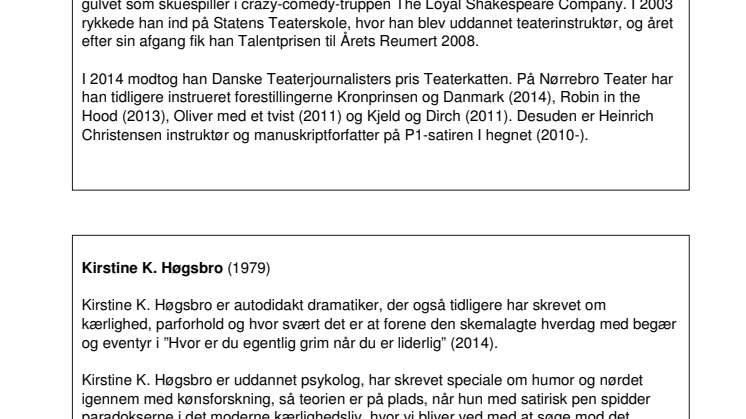 CV - Instruktør og manuskriptforfatter bag Alle elsker kærlighed