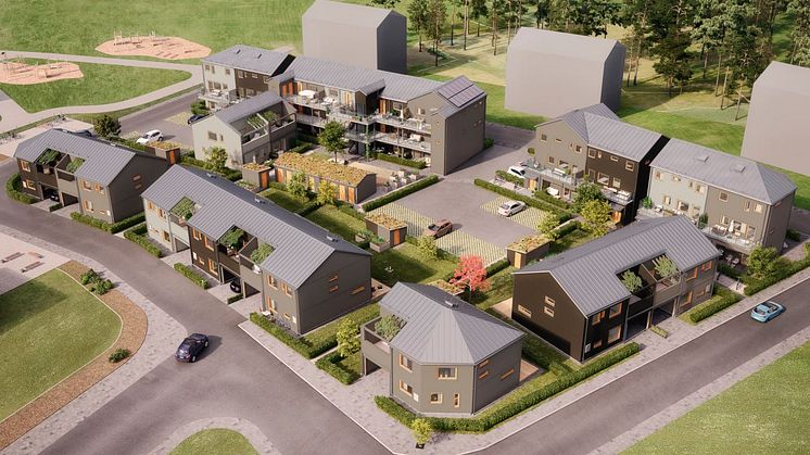 Brf Elins Trädgårdar - 3D-översiktsbild