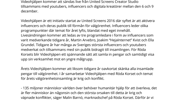 Influencers samlar in pengar till människor drabbade av krig