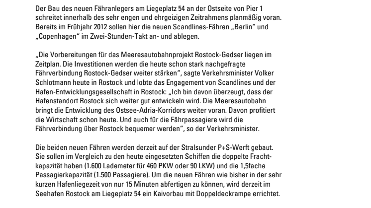 Hafen rüstet sich für neue Fähren