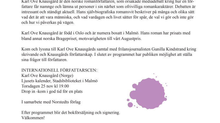 INTERNATIONELL FÖRFATTARSCEN: Knausgård om sin egen kamp