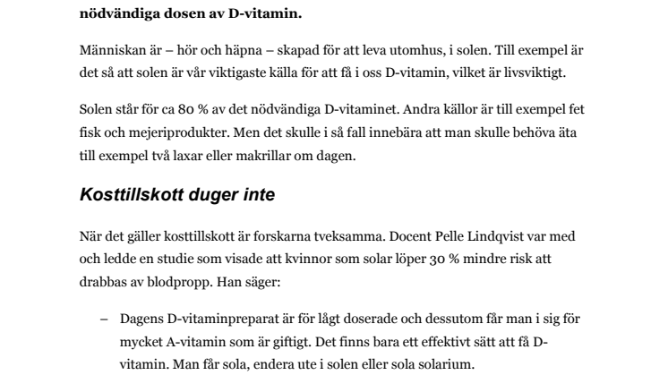 Sola – eller ät två makrillar om dagen