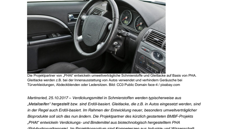 Neue Rohstoffe für umweltverträgliche Schmierstoffe