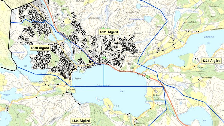 4330 Ålgård  - postnummerinndeling