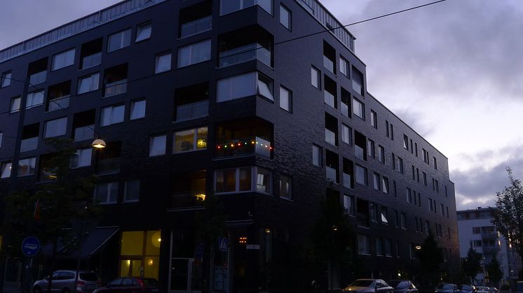 Bild 1. Fox Design belysning till kv. Kappseglingen i Hammarby Sjöstad.