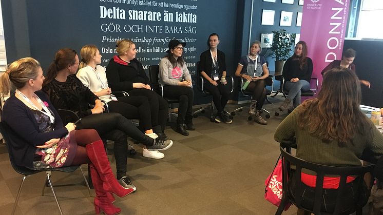 Panelsamtal under DONNA-dagen 2018. Foto: Högskolan i Skövde