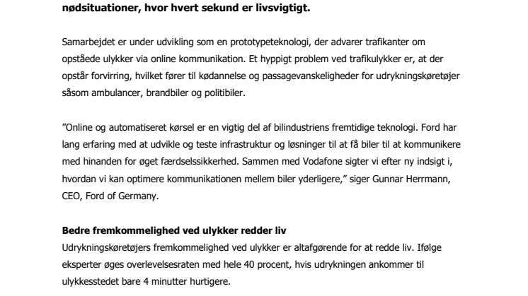Ny teknologi fra Ford gør plads til bedre udrykningskørsel