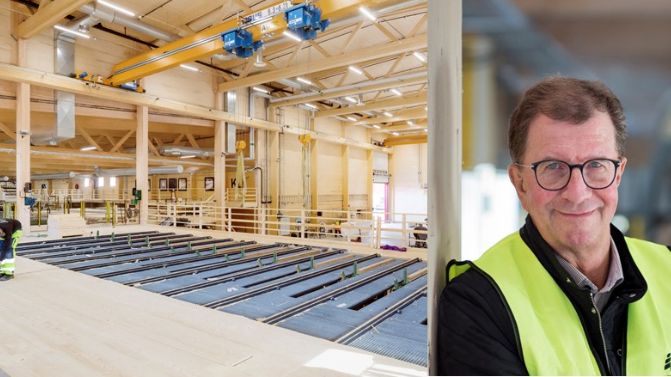 Martinsons limträfabrik i Bygdsiljum samt Lars Martinson. FOTO: Patrick Degerman